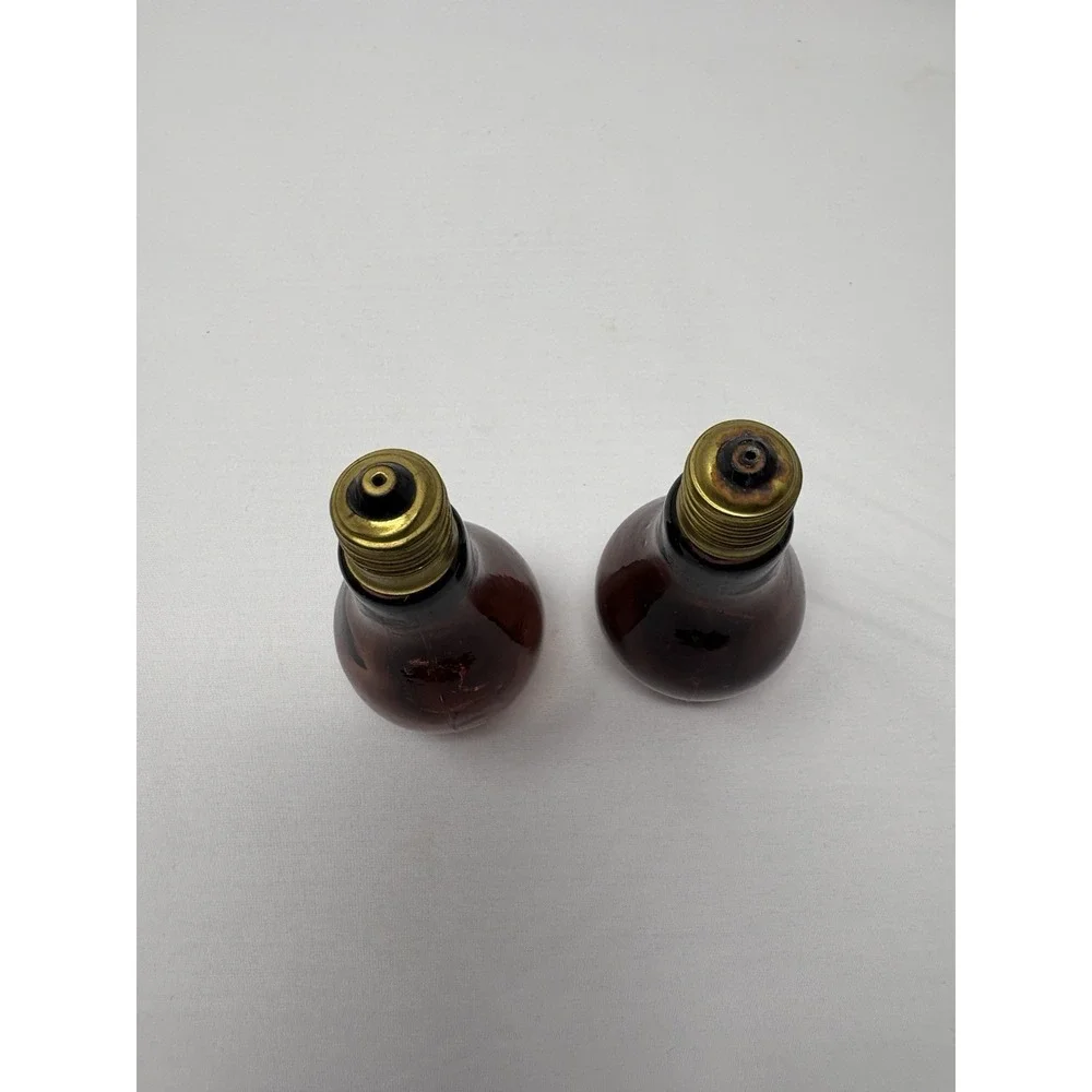 Vintage 1960s Purple Blown Glass Light Bulb Salt & Pepper Shakers Retro MCM Rare